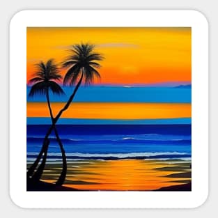 Palm Tree Beach Sticker